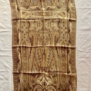 LANCETTI Italy Oversized Silk Paisley Stole/Shawl/Scarf Earth Tones (New In Box)